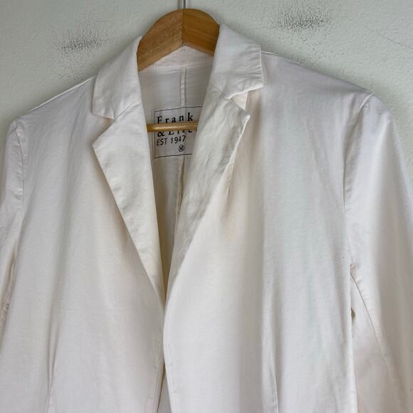Frank & Eileen Dublin Tailored Blazer Size M Chalk Cream Performance Twill - Picture 8 of 13